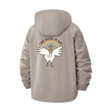Dancing Swan Rainbow Unisex Full-Zip Printed Waterproof Hooded Windbreaker