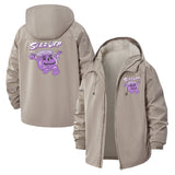 Cartoon Syrup Character Unisex Full-Zip Printed Waterproof Hooded Windbreaker
