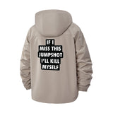 Basketball Typographic Unisex Full-Zip Printed Waterproof Hooded Windbreaker