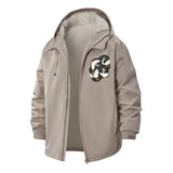 Playful Swan Unisex Full-Zip Printed Waterproof Hooded Windbreaker
