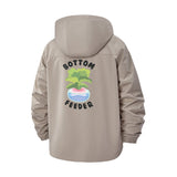 Aquatic Plant Motif Unisex Full-Zip Printed Waterproof Hooded Windbreaker
