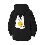 Smiley Face Irony Unisex Full-Zip Printed Waterproof Hooded Windbreaker