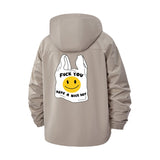 Smiley Face Irony Unisex Full-Zip Printed Waterproof Hooded Windbreaker