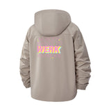 Werk Phrase Unisex Full-Zip Printed Waterproof Hooded Windbreaker