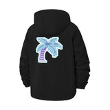 Pixel Palm Tree Unisex Full-Zip Printed Waterproof Hooded Windbreaker