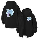 Pixel Palm Tree Unisex Full-Zip Printed Waterproof Hooded Windbreaker