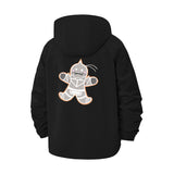 Cartoon Shark Cookie Unisex Full-Zip Printed Waterproof Hooded Windbreaker