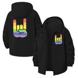 Rainbow Rock Gesture Unisex Full-Zip Printed Waterproof Hooded Windbreaker