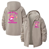 I'm Still Hungry Unisex Full-Zip Printed Waterproof Hooded Windbreaker