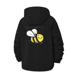 Cute Bee Meme Unisex Full-Zip Printed Waterproof Hooded Windbreaker