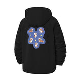 Cartoon Astronauts Unisex Full-Zip Printed Waterproof Hooded Windbreaker