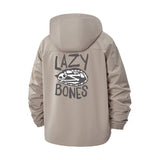 Lazy Bones Skeleton Unisex Full-Zip Printed Waterproof Hooded Windbreaker