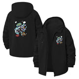 Comic Book Action Unisex Full-Zip Printed Waterproof Hooded Windbreaker