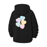 Pastel Smiley Hearts Unisex Full-Zip Printed Waterproof Hooded Windbreaker