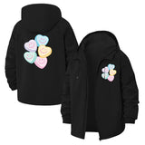 Pastel Smiley Hearts Unisex Full-Zip Printed Waterproof Hooded Windbreaker