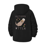 Autumn Otter Unisex Full-Zip Printed Waterproof Hooded Windbreaker