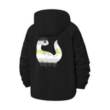 Cute Dinosaur Unisex Full-Zip Printed Waterproof Hooded Windbreaker