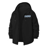 Retro Nerd Typographic Unisex Full-Zip Printed Waterproof Hooded Windbreaker