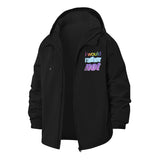 I Would Rather Not Unisex Full-Zip Printed Waterproof Hooded Windbreaker