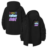 I Would Rather Not Unisex Full-Zip Printed Waterproof Hooded Windbreaker