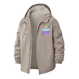 I Would Rather Not Unisex Full-Zip Printed Waterproof Hooded Windbreaker