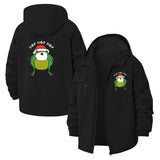 Santa Frog Unisex Full-Zip Printed Waterproof Hooded Windbreaker