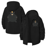 Cartoon Bear with Crown Unisex Full-Zip Printed Waterproof Hooded Windbreaker