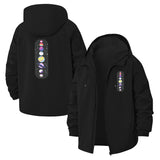 Solar System Graphic Unisex Full-Zip Printed Waterproof Hooded Windbreaker