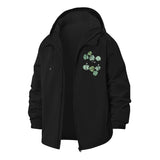 Monstera Leaf Unisex Full-Zip Printed Waterproof Hooded Windbreaker
