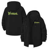 Feral Typographic Unisex Full-Zip Printed Waterproof Hooded Windbreaker