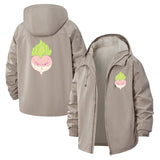 Anime Inspired Angry Radish Unisex Full-Zip Printed Waterproof Hooded Windbreaker