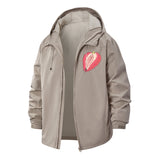 Strawberry Art Unisex Full-Zip Printed Waterproof Hooded Windbreaker