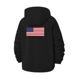 American Flag Unisex Full-Zip Printed Waterproof Hooded Windbreaker