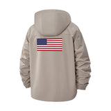 American Flag Unisex Full-Zip Printed Waterproof Hooded Windbreaker