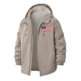 American Flag Unisex Full-Zip Printed Waterproof Hooded Windbreaker