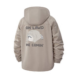 Funny Sloth Meme Unisex Full-Zip Printed Waterproof Hooded Windbreaker