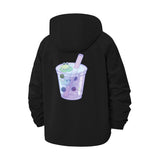 Cute Bubble Tea Unisex Full-Zip Printed Waterproof Hooded Windbreaker