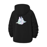 Pastel Peony Art Unisex Full-Zip Printed Waterproof Hooded Windbreaker