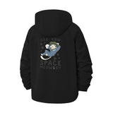 Space Cat Unisex Full-Zip Printed Waterproof Hooded Windbreaker