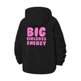 Big Girlboss Energy Unisex Full-Zip Printed Waterproof Hooded Windbreaker