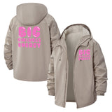 Big Girlboss Energy Unisex Full-Zip Printed Waterproof Hooded Windbreaker