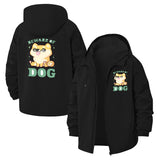 Cute Dog Cartoon Unisex Full-Zip Printed Waterproof Hooded Windbreaker