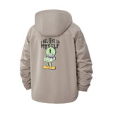 Retro Cartoon Character Unisex Full-Zip Printed Waterproof Hooded Windbreaker