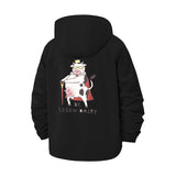 Legendary Cow Cartoon Unisex Full-Zip Printed Waterproof Hooded Windbreaker