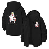 Legendary Cow Cartoon Unisex Full-Zip Printed Waterproof Hooded Windbreaker