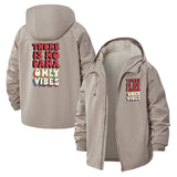 Positive Vibes Unisex Full-Zip Printed Waterproof Hooded Windbreaker