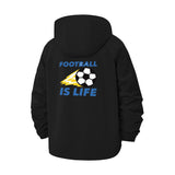 Football Is Life Unisex Full-Zip Printed Waterproof Hooded Windbreaker