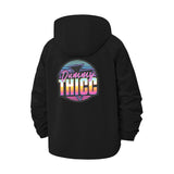 Retro Typography Unisex Full-Zip Printed Waterproof Hooded Windbreaker