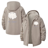 Ghost Pun Unisex Full-Zip Printed Waterproof Hooded Windbreaker