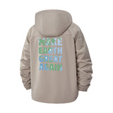 Make Earth Great Again Unisex Full-Zip Printed Waterproof Hooded Windbreaker